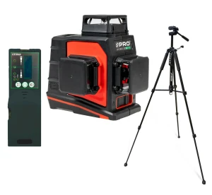 Laser krzyżowy 3 płaszczyznowy Pro LK360 3DG detektor statyw