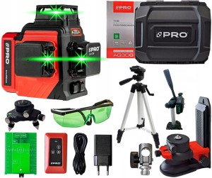 LASER KRZYŻOWY ZIELONY PRO AQ3DG 3x360° STATYW