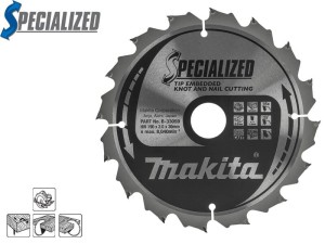 Tarcza tnąca Makita do drewna z gwoździami Specjalized 190x30mm 16Z