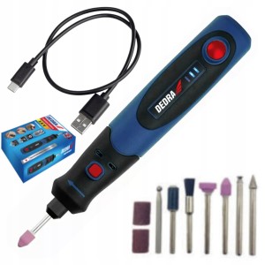 DEDRA MINISZLIFIERKA BEZPRZEWODOWA AKU 3,6V LED ŁADOWANIE USB DED7940Z1